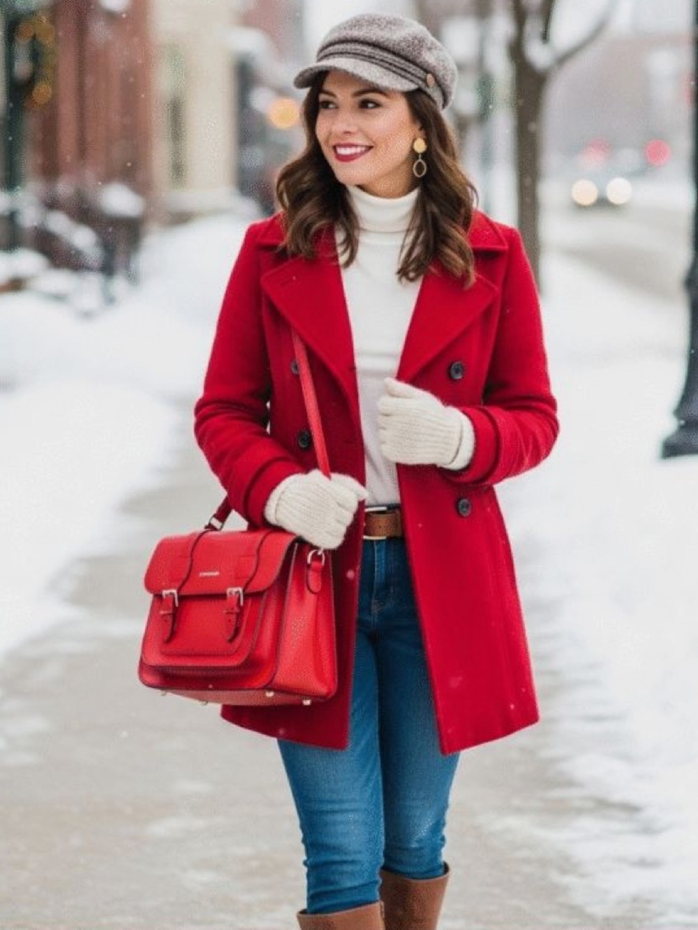 NWT Express Red Pea Coat